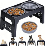 Collapsible Dog Bowls with Raised Adjustable Stand